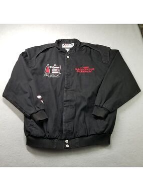 Vintage Dale Earnhardt Jacket Men Size 2XL Black 7 Time NASCAR Champion Chase